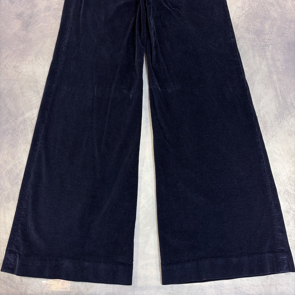 Cartonnier Corduroy Wide Leg Pants Womens 8 Navy Blue High Rise Trouser - Picture 9 of 10